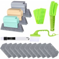 17 Pieces Window Groove Cleaning Brush Set Handheld Groove Gap Door Window Track Cleaning Tool Kitchen Decontamination Brush